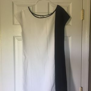 Express Black & White Colorblock Dress